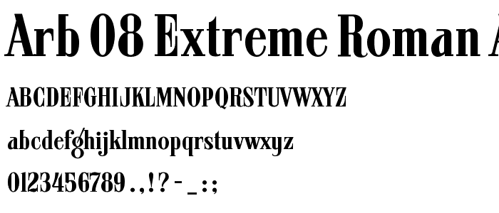 ARB 08 Extreme Roman AUG-32 CAS Normal font
